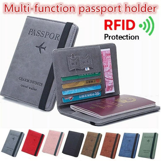 Solid Colour Passport Holder Cover Wallet - RFID Blocking Leather *Offer*